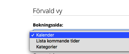 Ställ in förvalda vyer för kalendrar